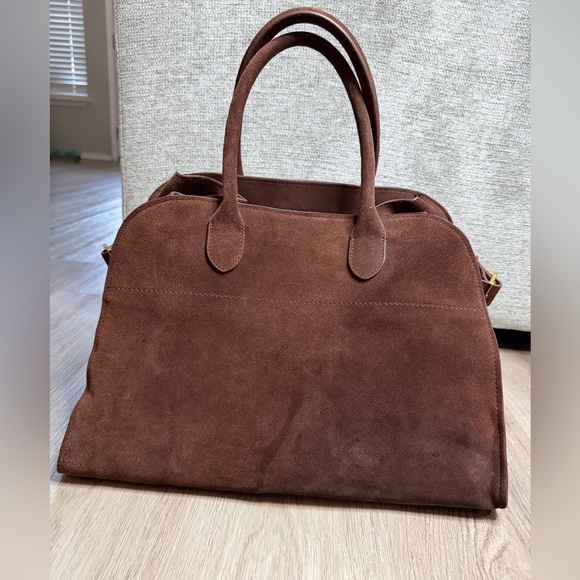 The Row Margaux 15 Suede Tote Bag Brown Made In Italy - Picture 3 of 16